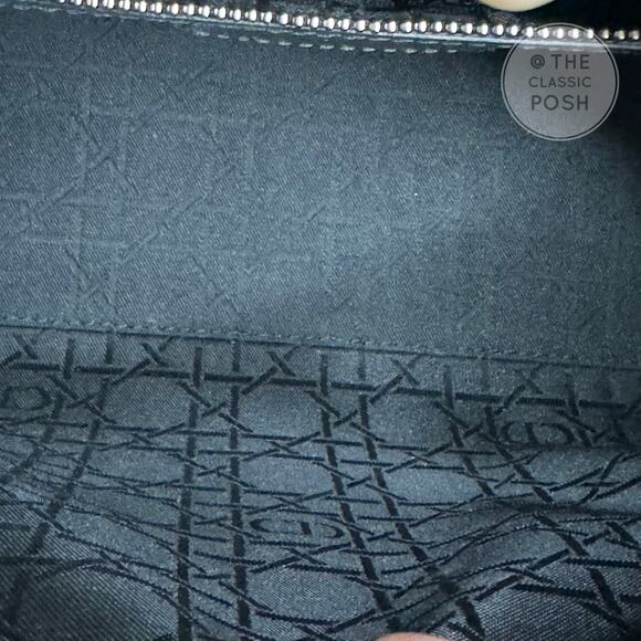 ❌SOLD❌ EUC Christian Dior Lady Patent Medium Black Silver Crossbody Bag 2017 - Picture 12 of 16